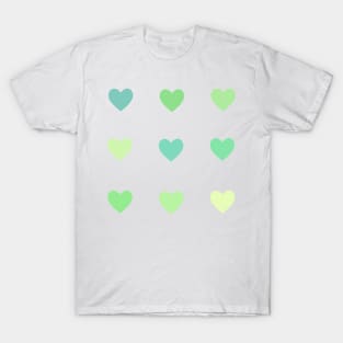 Mini Green Hearts Sticker Pack T-Shirt